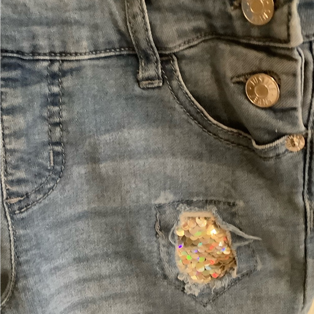 Girls Justice Blue Denim Overalls - Picture 4 of 8